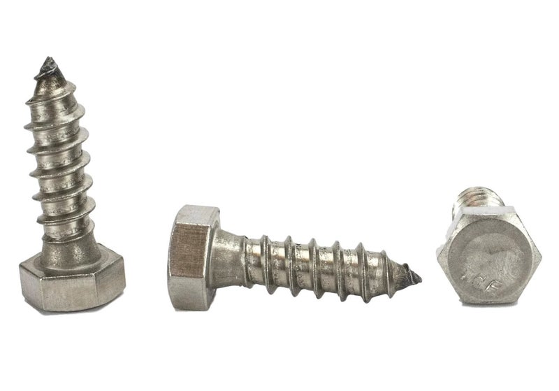 Chenango Supply Stainless 3/8 x 1-1/4inches Hex Lag Screw (1inches to 5inches Lengths Available in Listing), 18-8 Stainless Steel, 25 Pieces (3/8 x 1-1/4 - Image 1